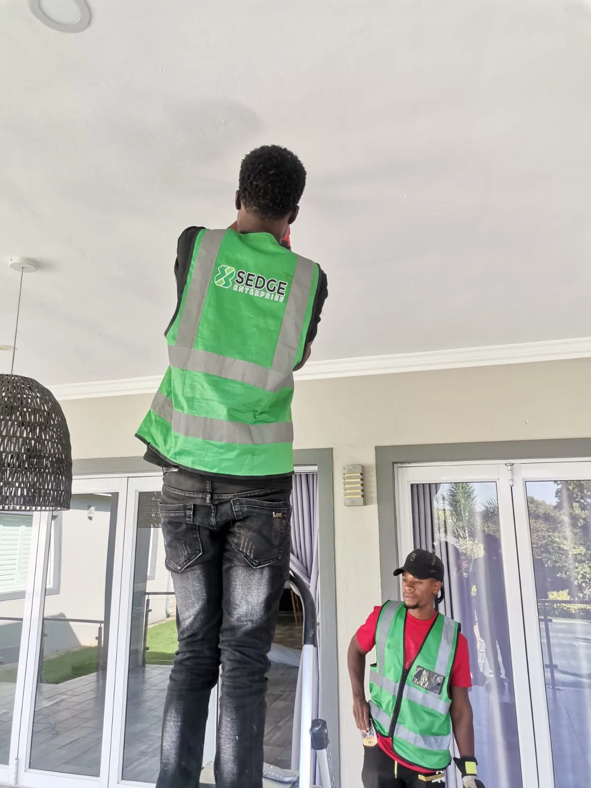 Indoor installation team